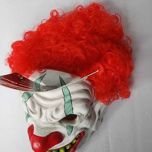 Scary Clown foam mask SPIRIT Halloween Creepy Evil Scary red hair evil scary IT - Picture 2 of 7